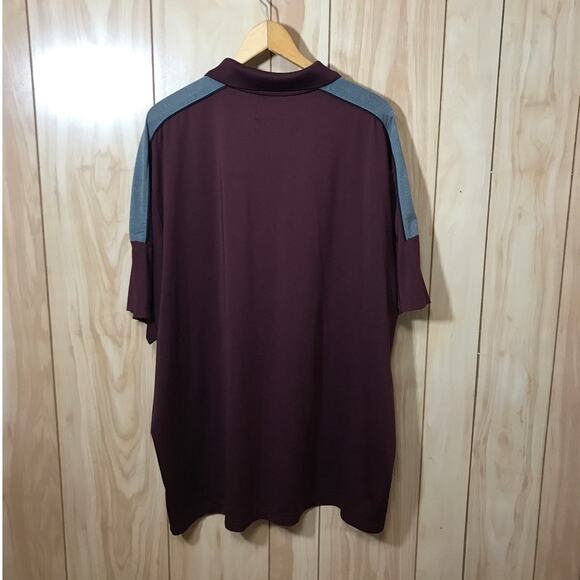 Grand Slam Plum & Gray Collared Button Up Short Sleeve Polo Shirt XXL - Picture 2 of 5